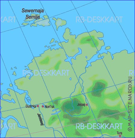 mapa de Asia em alemao