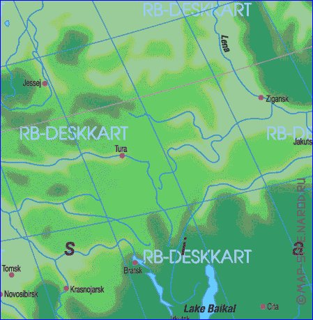 mapa de Asia em alemao