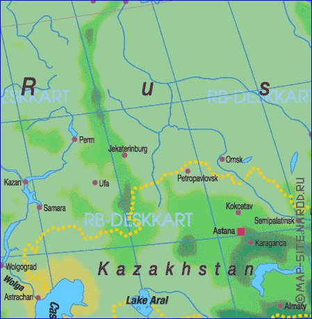 carte de Asie en allemand