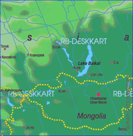 carte de Asie en allemand