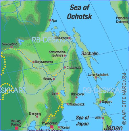 carte de Asie en allemand