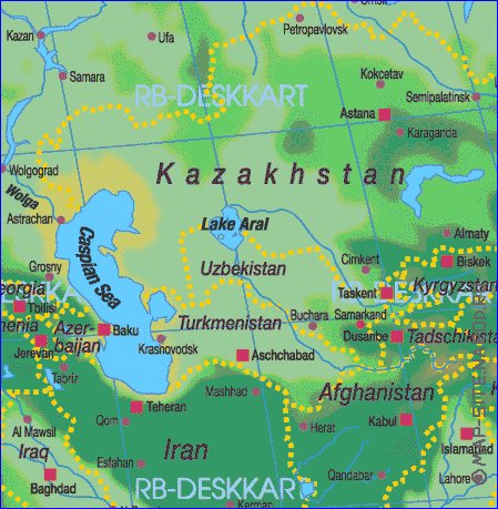 carte de Asie en allemand