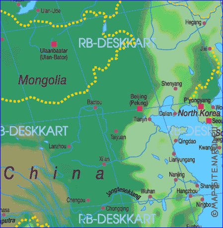 mapa de Asia em alemao