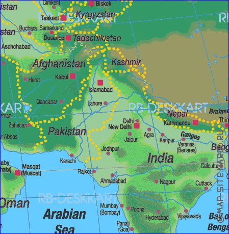 carte de Asie en allemand