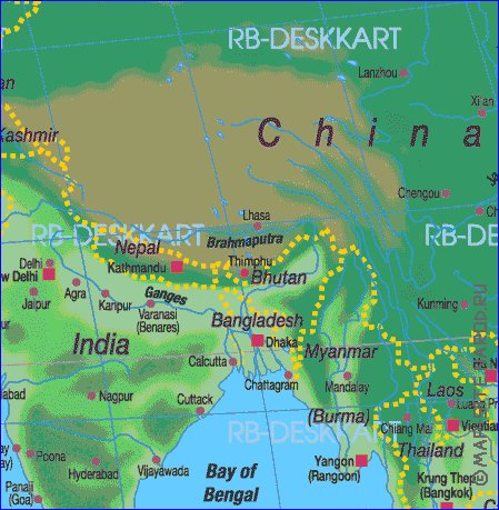 carte de Asie en allemand