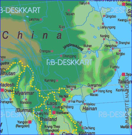 carte de Asie en allemand