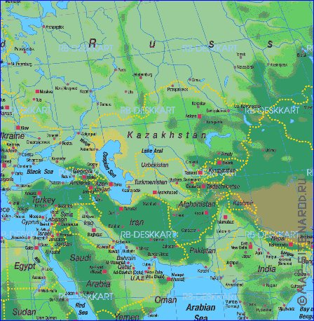 carte de Asie en allemand