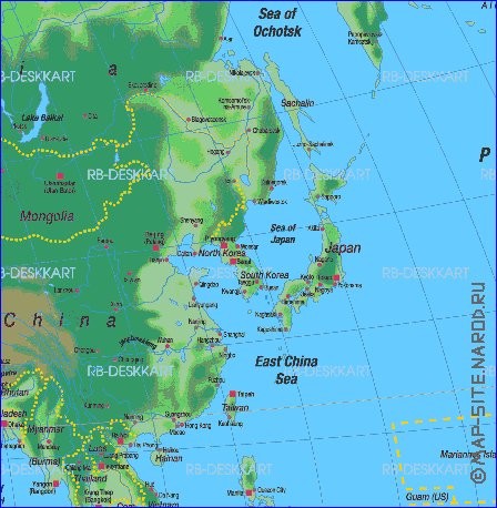 carte de Asie en allemand