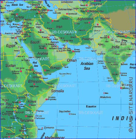 carte de Asie en allemand