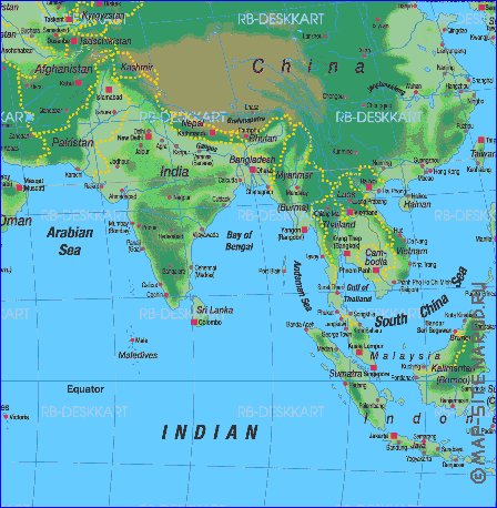 carte de Asie en allemand