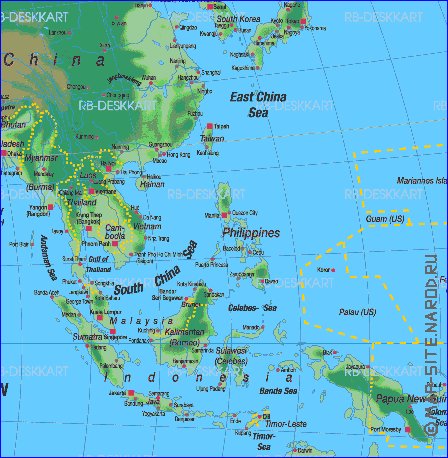 carte de Asie en allemand