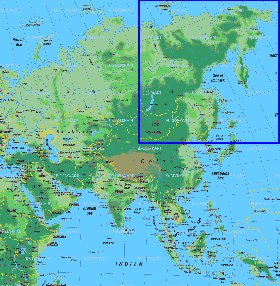 mapa de Asia em alemao