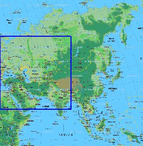 carte de Asie en allemand