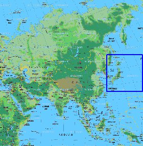 carte de Asie en allemand