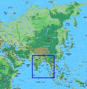 carte de Asie en allemand