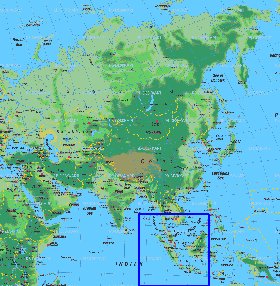 carte de Asie en allemand