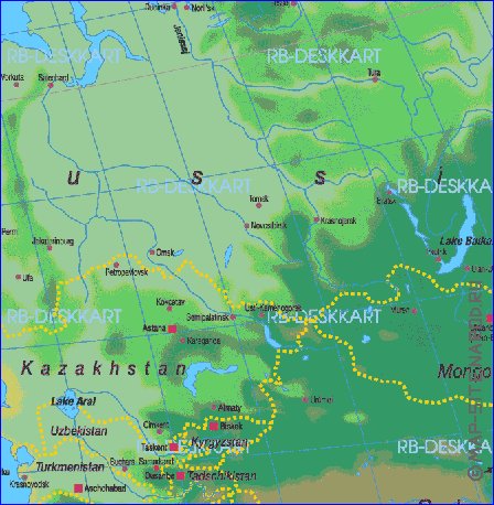 carte de Asie en allemand