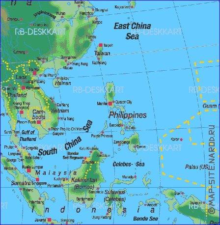 carte de Asie en allemand