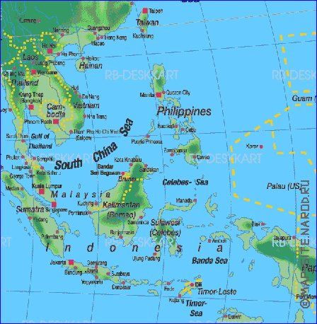 carte de Asie en allemand