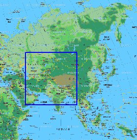 carte de Asie en allemand