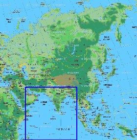 carte de Asie en allemand