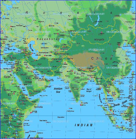 carte de Asie en allemand