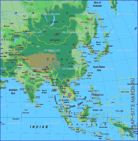 carte de Asie en allemand