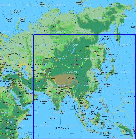 carte de Asie en allemand