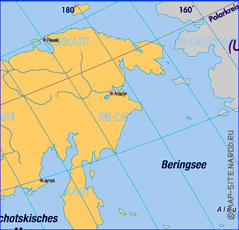 Politique carte de Asie en allemand