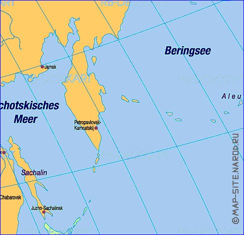 Politique carte de Asie en allemand