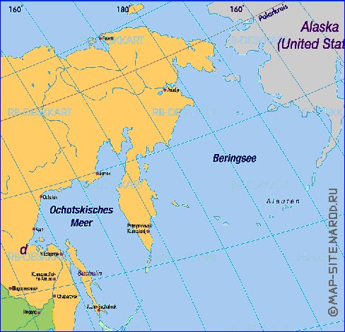 Politique carte de Asie en allemand