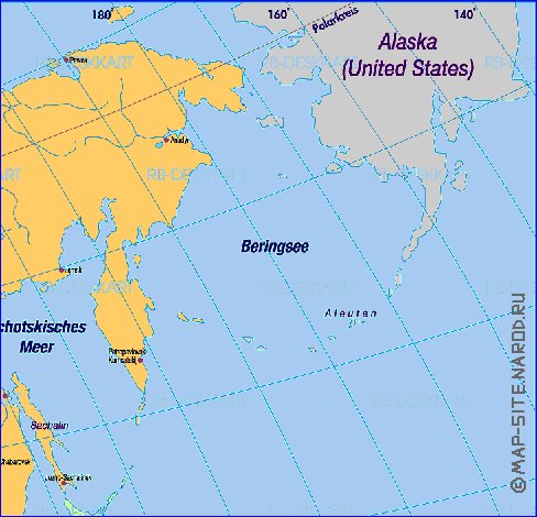 Politique carte de Asie en allemand