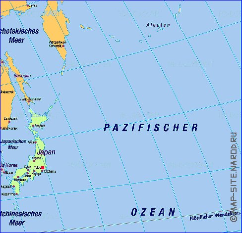 Politique carte de Asie en allemand