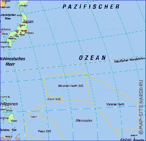 Politique carte de Asie en allemand