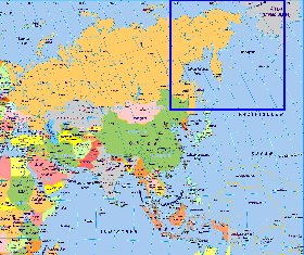 Politique carte de Asie en allemand