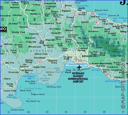 Administratives carte de Jamaique en anglais