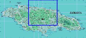 Administrativa mapa de Jamaica em ingles