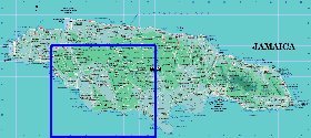 Administratives carte de Jamaique en anglais