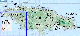 mapa de Jamaica em ingles