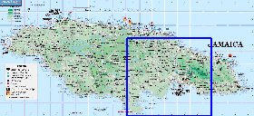 carte de Jamaique en anglais