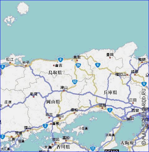 carte de des routes Japon