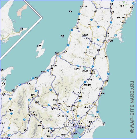 mapa de de estradas Japao