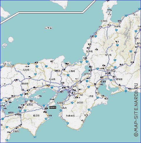 carte de des routes Japon