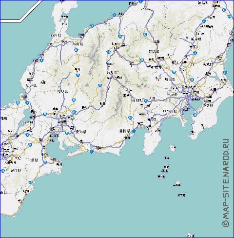 mapa de de estradas Japao