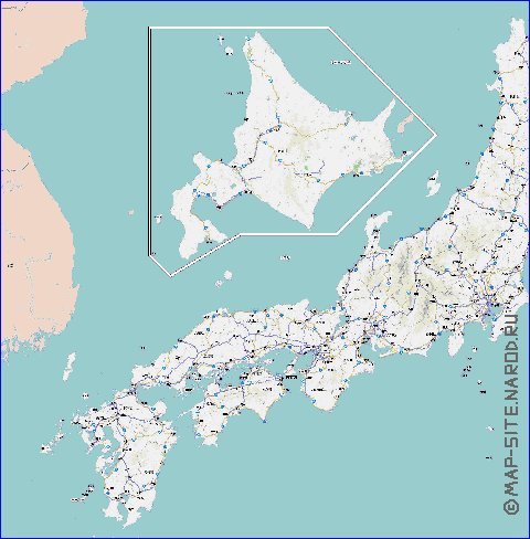 mapa de de estradas Japao