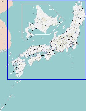 carte de des routes Japon