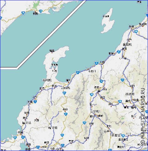 mapa de de estradas Japao