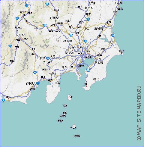 mapa de de estradas Japao