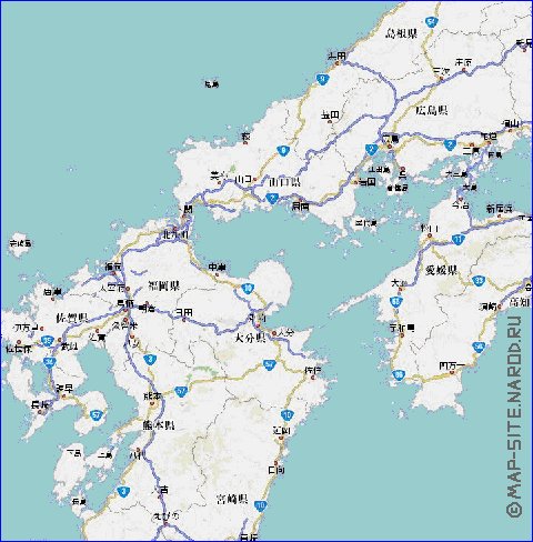 mapa de de estradas Japao