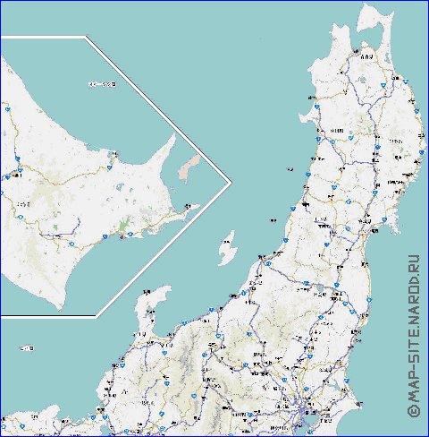 mapa de de estradas Japao